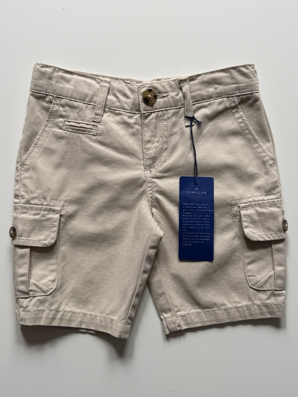Cyrillus Boys' Beige Cargo Bermuda Shorts - Size 3